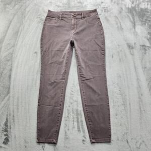 Maurices Jeans Womens M SHORT Gray High Rise Double Button Jegging Stretch Denim